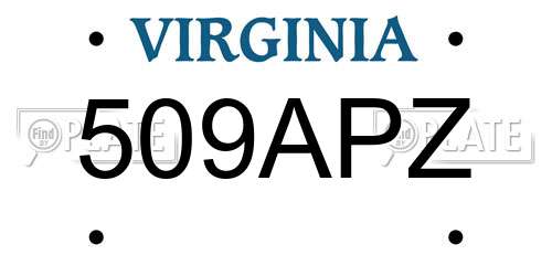 509APZ Virginia License Plate