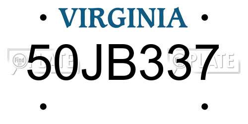 50JB337 Virginia License Plate