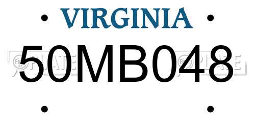 50MB048 Virginia License Plate