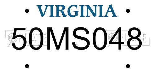 50MS048 Virginia License Plate