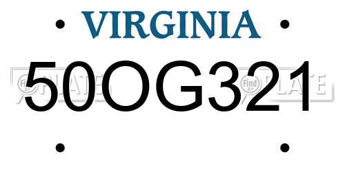 50OG321 Virginia License Plate