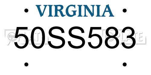 50SS583 Virginia License Plate
