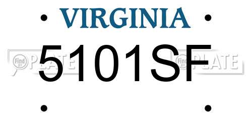 5101SF Virginia License Plate