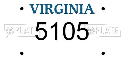 5105 Virginia License Plate
