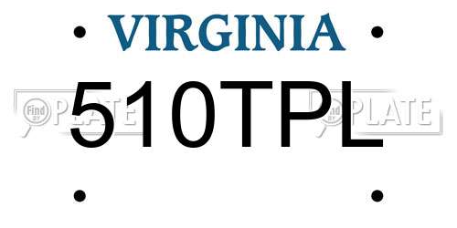 510TPL Virginia License Plate