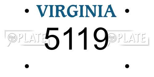 5119 Virginia License Plate