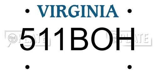 511BOH Virginia License Plate