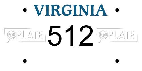 512 Virginia License Plate