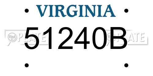 51240B Virginia License Plate