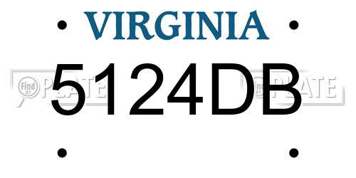 5124DB Virginia License Plate