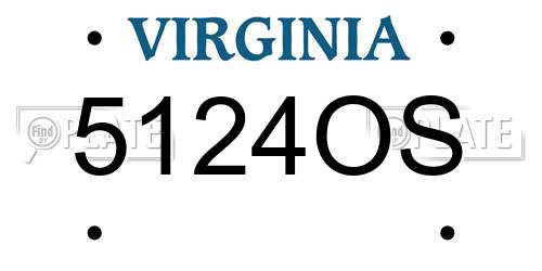 5124OS Virginia License Plate