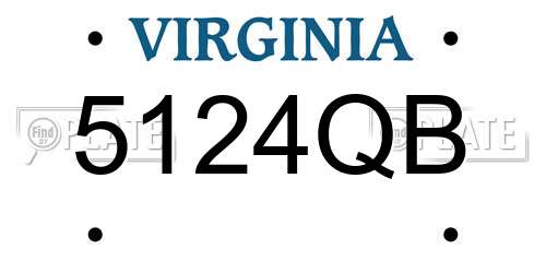 5124QB Virginia License Plate