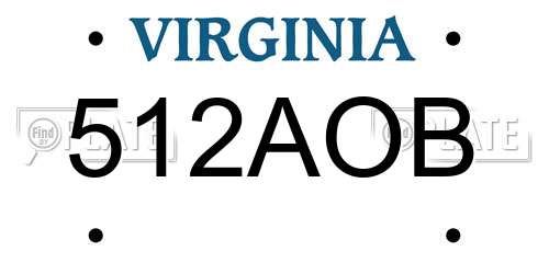 512AOB Virginia License Plate