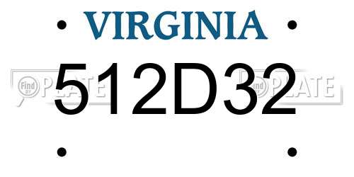 512D32 Virginia License Plate