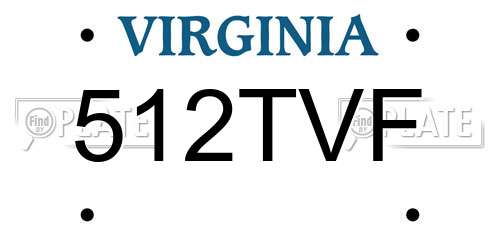 512TVF Virginia License Plate
