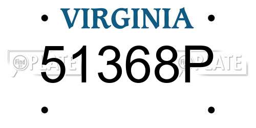 51368P Virginia License Plate