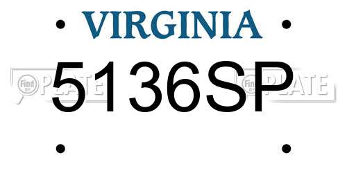 5136SP Virginia License Plate