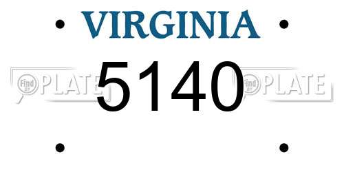 5140 Virginia License Plate