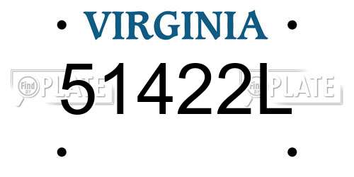 51422L Virginia License Plate