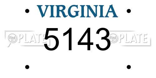 5143 Virginia License Plate