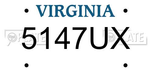 5147UX Virginia License Plate