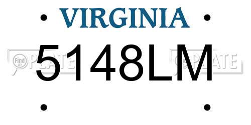 5148LM Virginia License Plate