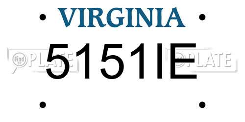 5151IE Virginia License Plate