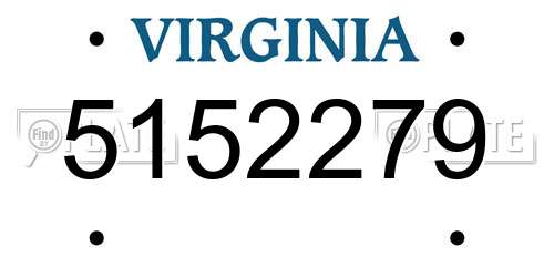 5152279 Virginia License Plate