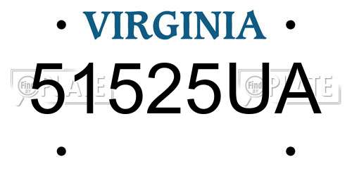 51525UA Virginia License Plate
