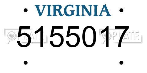 5155017 Virginia License Plate