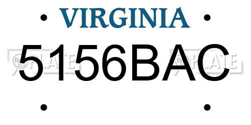 5156BAC Virginia License Plate