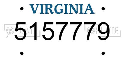 5157779 Virginia License Plate