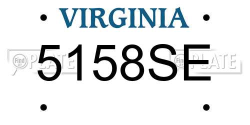 5158SE Virginia License Plate