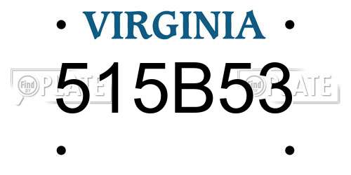 515B53 Virginia License Plate