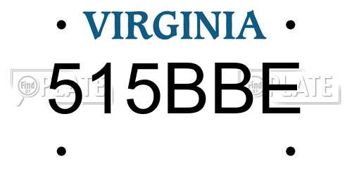 515BBE Virginia License Plate