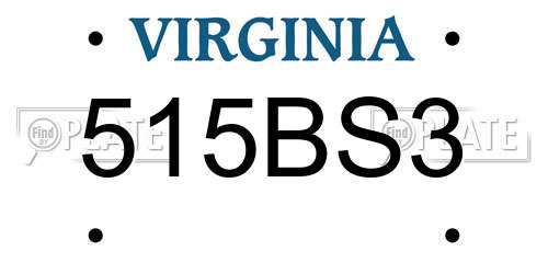 515BS3 Virginia License Plate