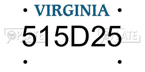 515D25 Virginia License Plate