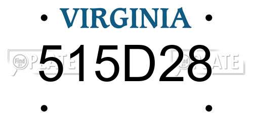 515D28 Virginia License Plate