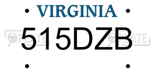 515DZB Virginia License Plate