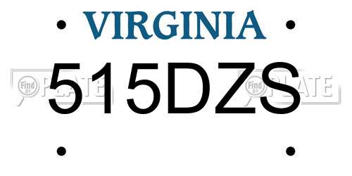 515DZS Virginia License Plate