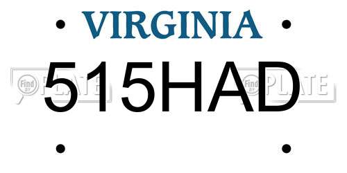 515HAD Virginia License Plate