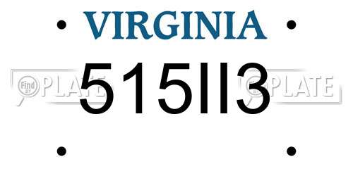 515II3 Virginia License Plate