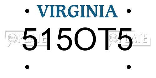 515OT5 Virginia License Plate