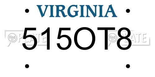 515OT8 Virginia License Plate