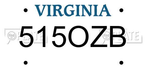 515OZB Virginia License Plate