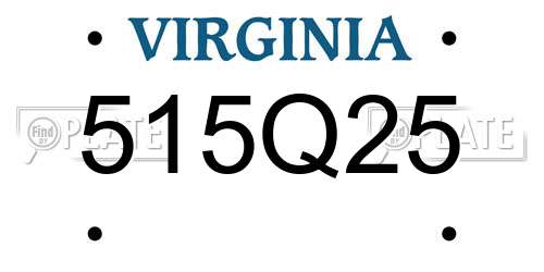 515Q25 Virginia License Plate