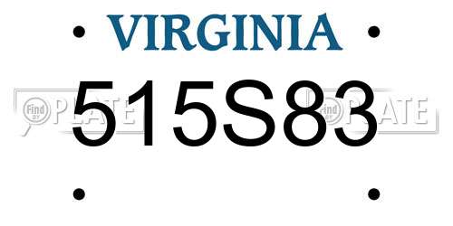 515S83 Virginia License Plate