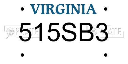 515SB3 Virginia License Plate