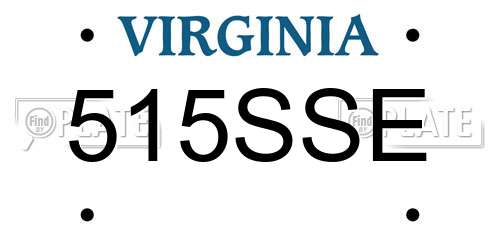 515SSE Virginia License Plate