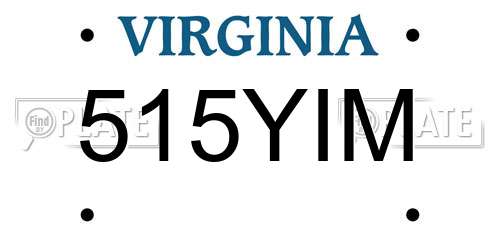 515YIM Virginia License Plate